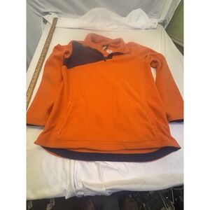 Youth Denver Broncos NFL Fleece Pullover Jacket Orange Navy Blue Size Xl 16/18